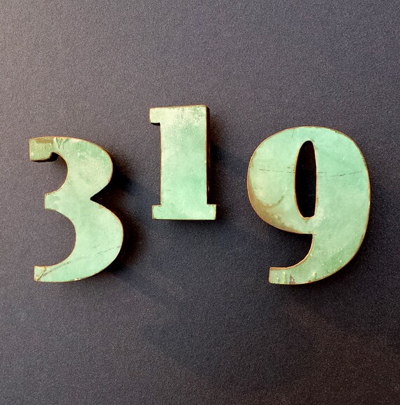 Art Deco 4 high copper faced floating House numbers Etsy