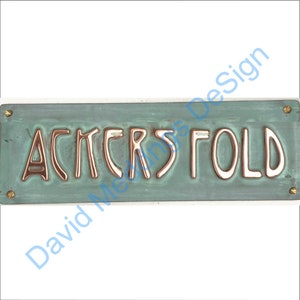 Small copper Mission Mackintosh Gate door name Sign address plaque up to 44 letters of your choice in 1 high hgs image 8