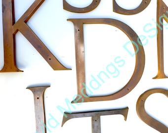 Vintage Large Serif style cast bronze letters, 12"/30cm high serif font