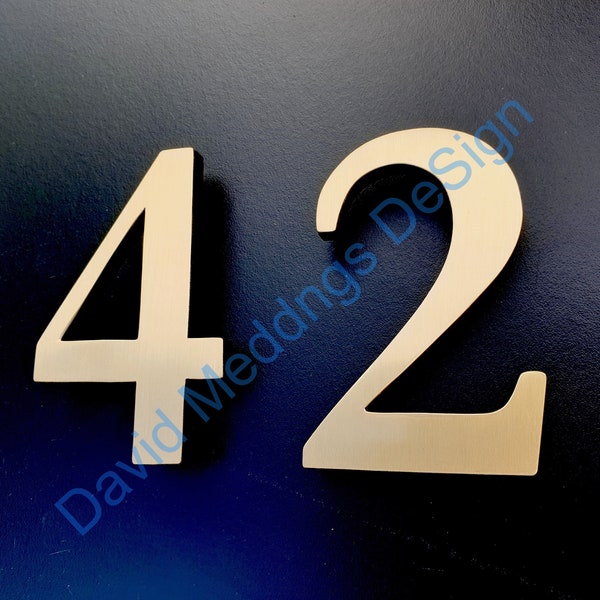 4" House Numbers Brass Floating Etsy