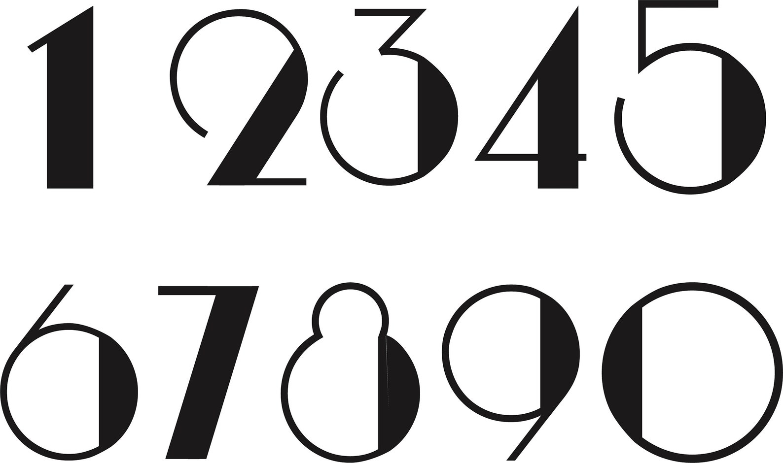 Large Art Deco Floating Numbers in Copper 9