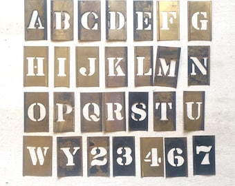 Vintage Reeses Brass Stencils Interlocking 32mm/1.25" high letters,70mm/2.75" overall