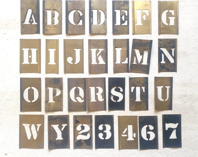 Vintage Reeses Brass Stencils Interlocking 32mm/1.25" high letters,70mm/2.75" overall