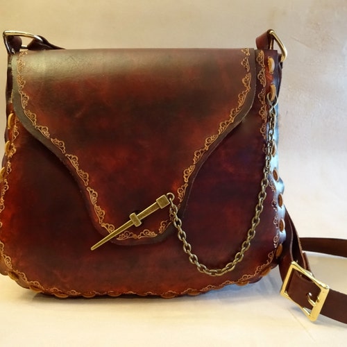 Kim Handmade Brown Leather Crossbody Bag Shoulder Bag Etsy