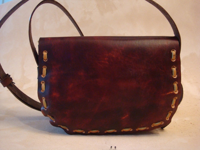 Lyn Handmade Brown Leather Crossbody Bag Shoulder Purse Etsy