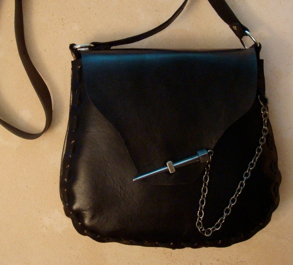 Kim Handmade Black Leather Crossbody Bag Shoulder Bag Etsy