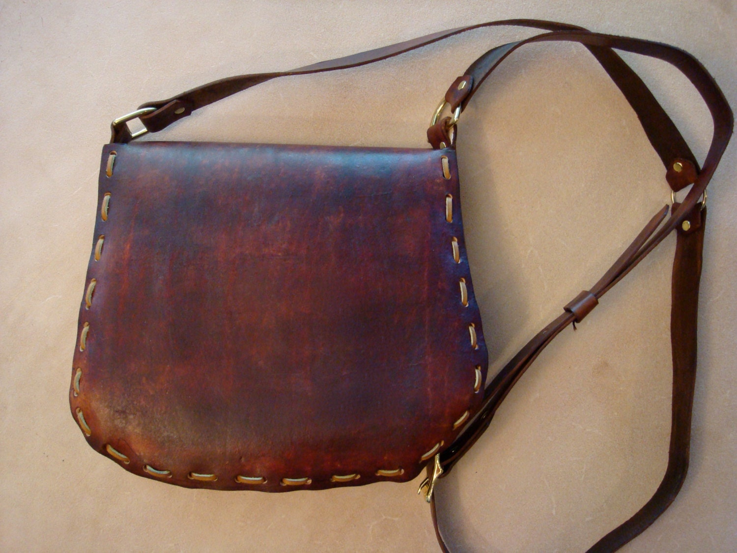 Kim Handmade Brown Leather Crossbody Bag Shoulder Bag Etsy