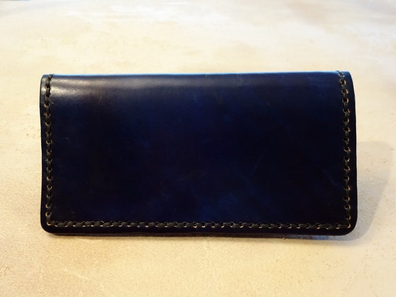 Blue Leather Checkbook Cover Handmade Leather Checkbook - Etsy