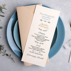 Ceremony menu - beach wedding