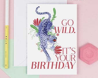 Go Wild Leopard Birthday Card