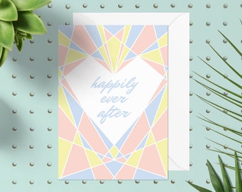 Happily ever after art deco card