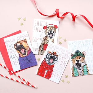 Pacotes de cartões de natal para gatos Caroling