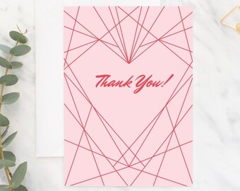 Geometric Heart thank you card