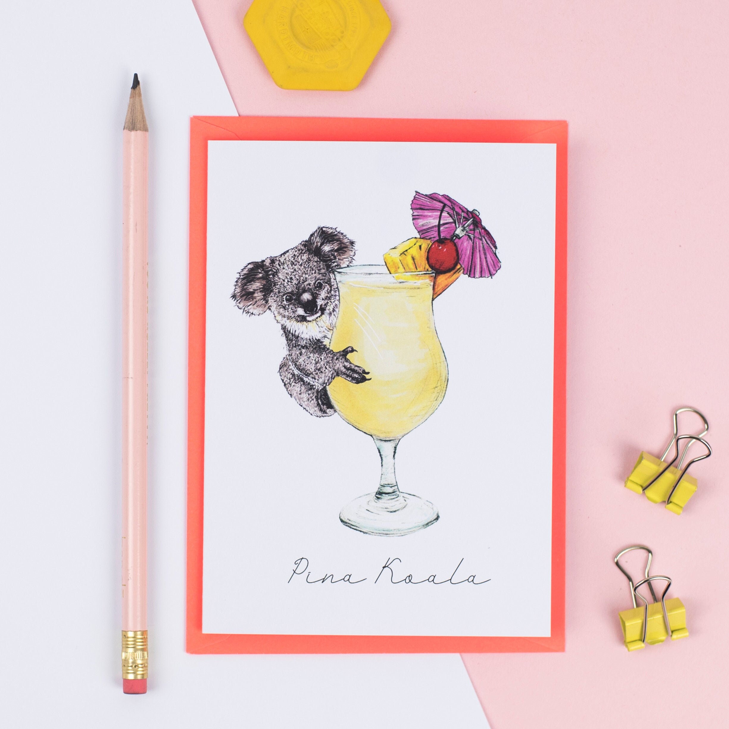 Pina Koala Greeting Card - Etsy UK