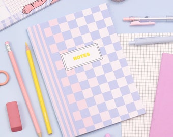 Lilac Check Bullet Grid Notebook | Bullet Journalling | Eco-Friendly | Gifts For Her