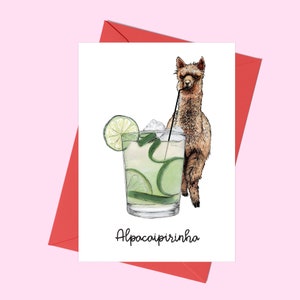 Biglietto d'auguri per cocktail Alpacaipirinha