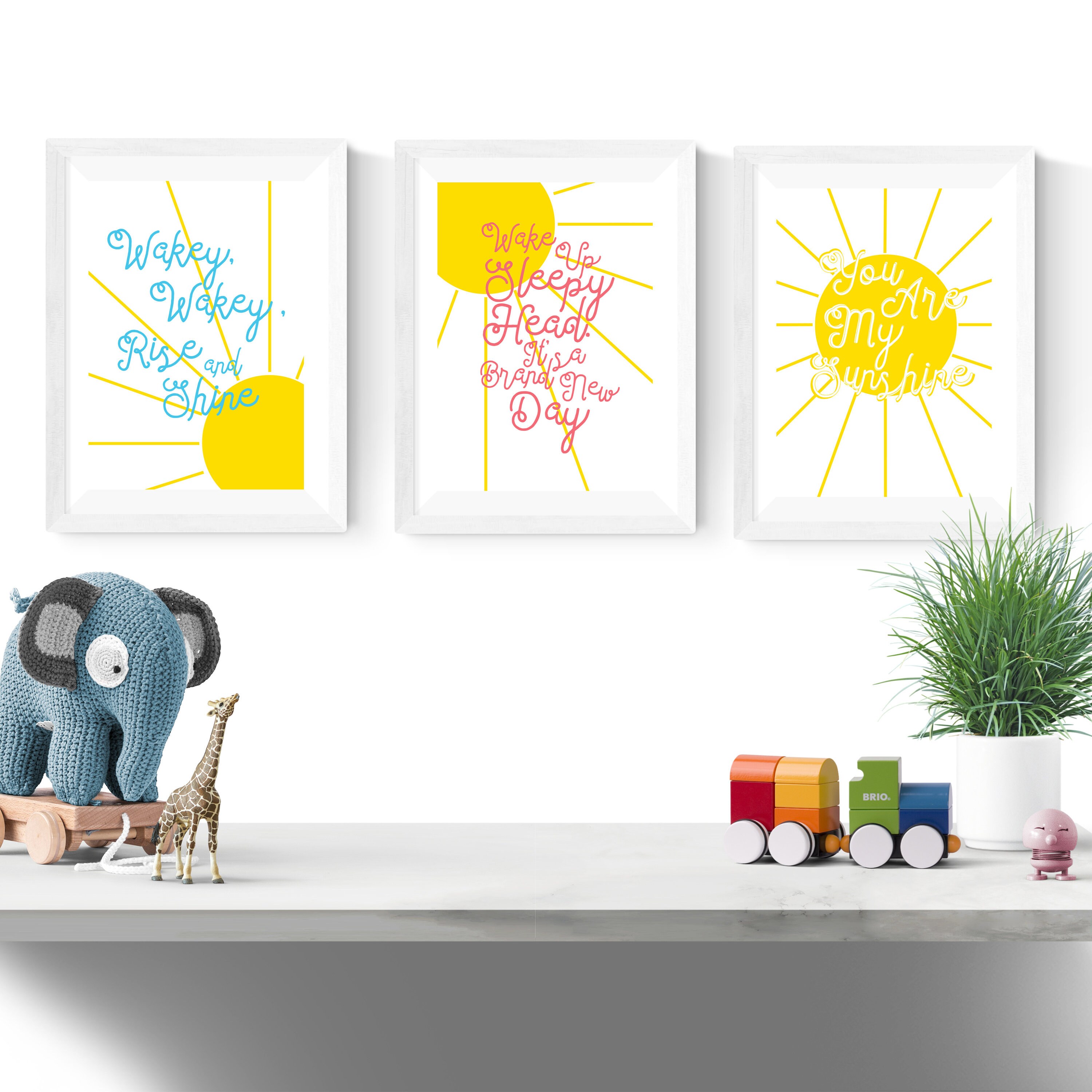 Sunshine Retro Nursery Art Print Set | Etsy