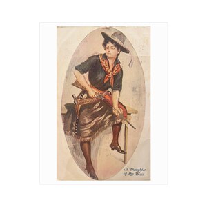 Vintage Wild West Unframed Print -Western Art Decor, Daughters of the West, Western Wall Art, Cowboy Room Decor, Ranch Gift