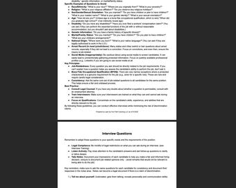 Peut inclure: Un document intitulé "Formation aux entretiens" avec des conseils pour éviter les questions discriminatoires. Il donne des exemples de questions à éviter, des principes clés et des bonnes pratiques pour les entretiens. Le document liste également des questions d'entretien.