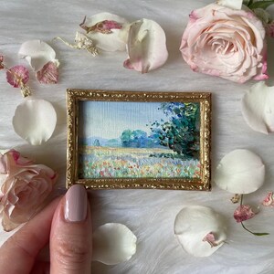 Monet’s oat and flower meadow *MINIATURE OIL PAINTING*