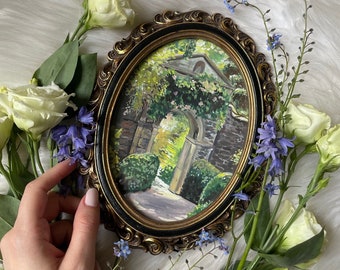 The secret garden *FRAMED OVAL PAINTING*