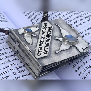 Simone Weil Book Locket. God, Enlightenment, Prayer, Spiritual, Wisdom, Friendship, Devotion, Cross, Sacrifice, Christianity, Bird. image 7