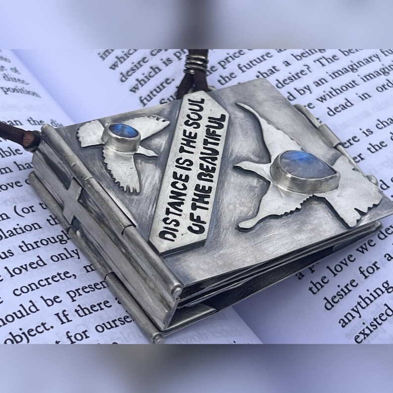 Simone Weil Book Locket. God, Enlightenment, Prayer, Spiritual, Wisdom, Friendship, Devotion, Cross, Sacrifice, Christianity, Bird. image 7