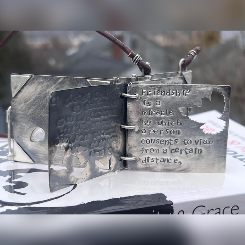 Simone Weil Book Locket. God, Enlightenment, Prayer, Spiritual, Wisdom, Friendship, Devotion, Cross, Sacrifice, Christianity, Bird. image 8