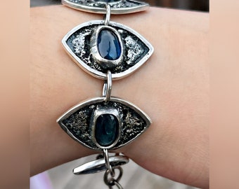 The All-Seeing Being Bracelet. Primitive, Raw, Organic, Earthy, Wabi Sabi, Boho, Bohemian, Evil  Eye, Magic, Witchcraft, Supernatural, Blue