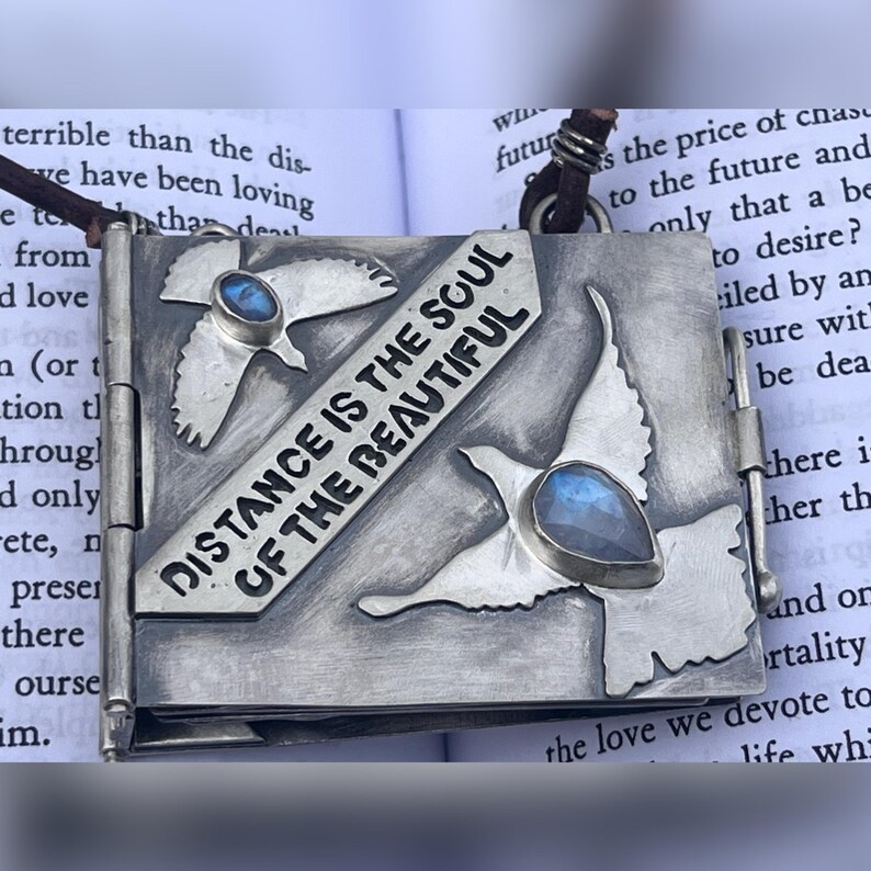 Simone Weil Book Locket. God, Enlightenment, Prayer, Spiritual, Wisdom, Friendship, Devotion, Cross, Sacrifice, Christianity, Bird. image 13