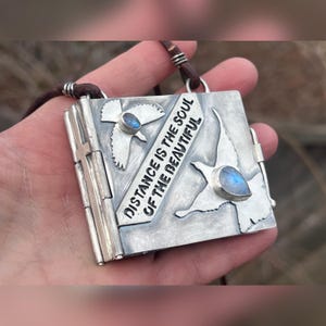 Simone Weil Book Locket. God, Enlightenment, Prayer, Spiritual, Wisdom, Friendship, Devotion, Cross, Sacrifice, Christianity, Bird. image 2