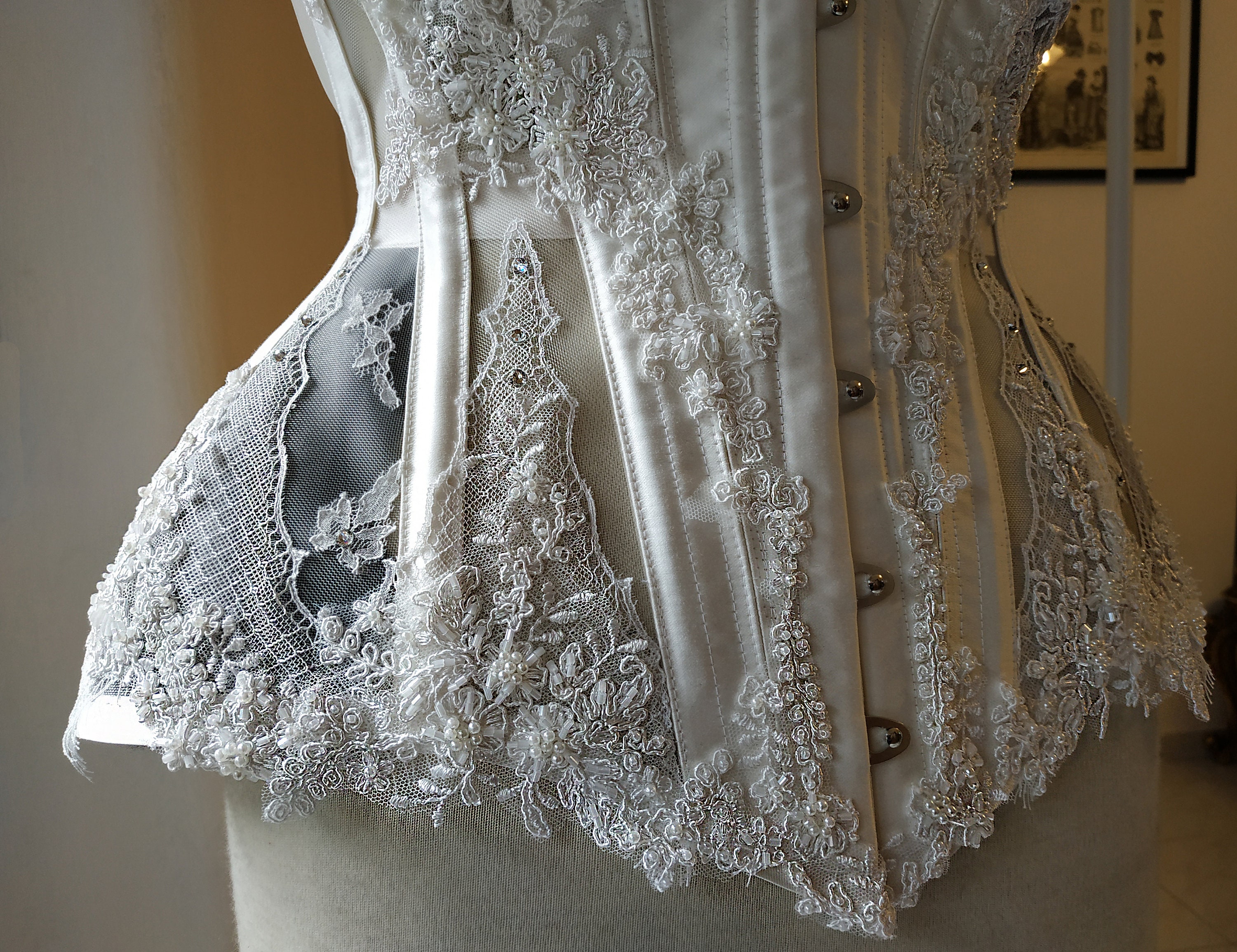 Corset night Jasmine. Gothic Victorian Lingerie Wedding White