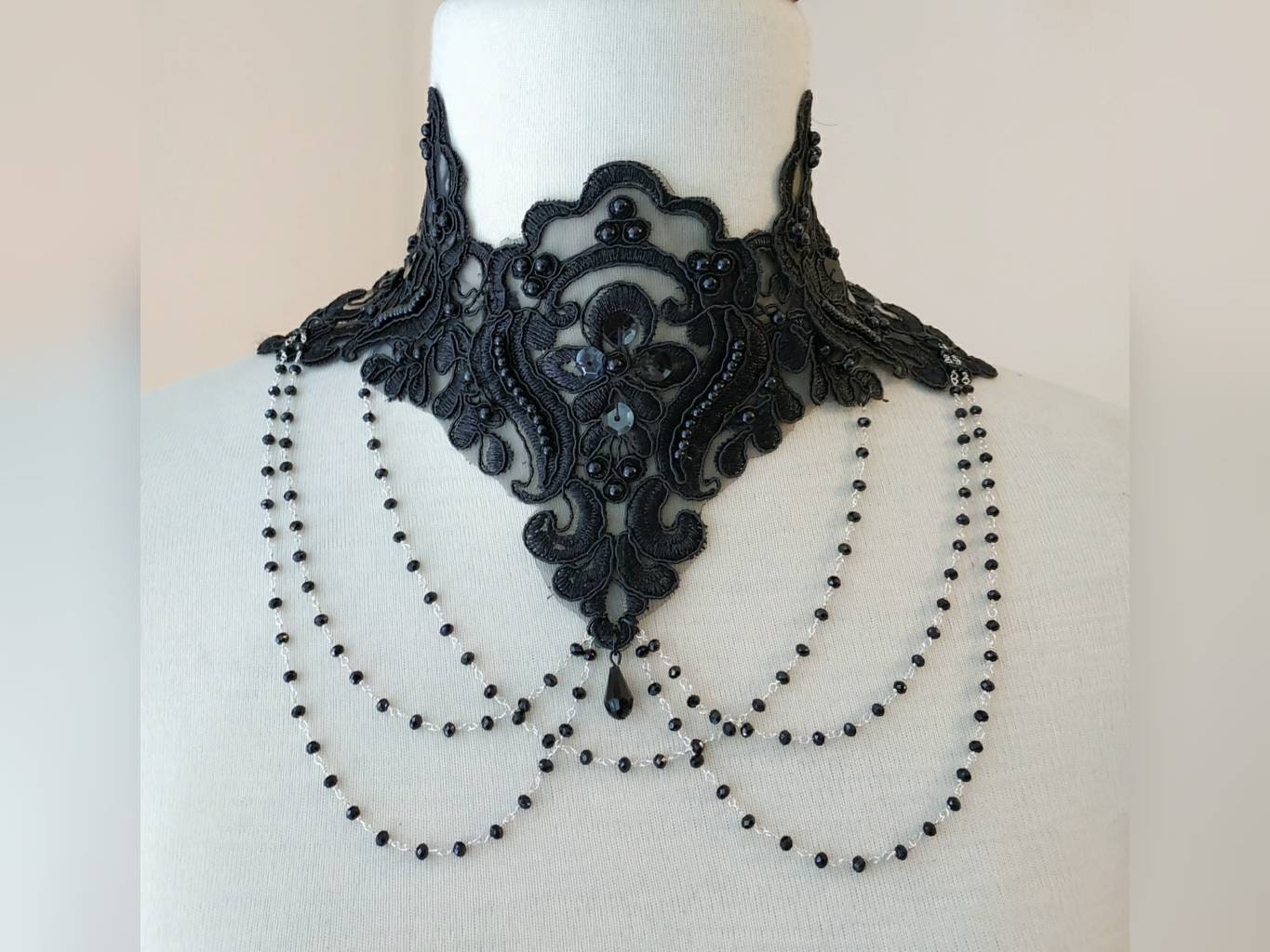 Classic Gothic Lace Choker Necklace Bracelet Earrings For - Temu
