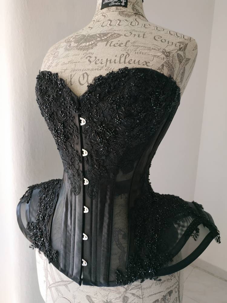 melt the lady cut out bustier 黒　ブラック Mugler-Black-Mesh-Panelled-