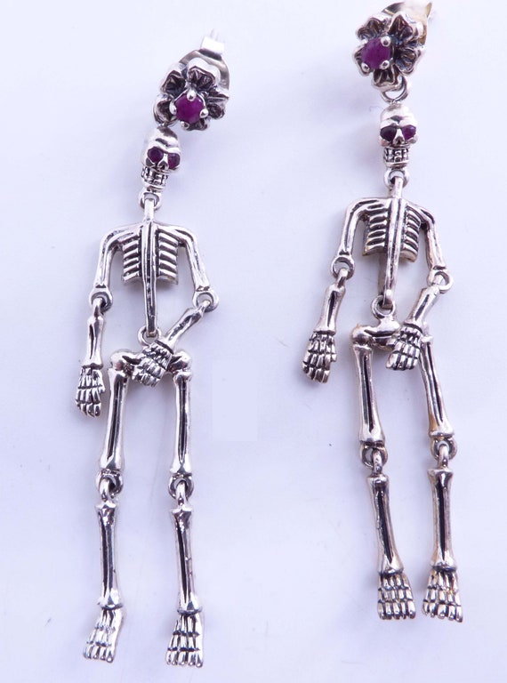 Sterling Silver Skeleton Earrings