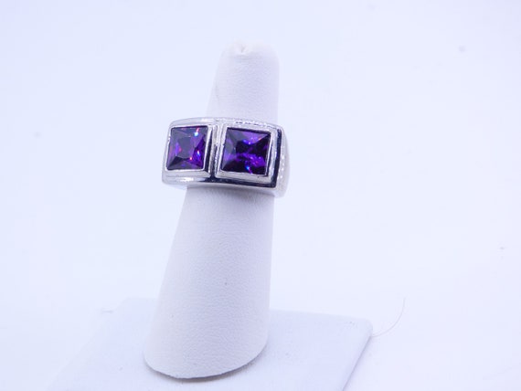 Art Deco Purple Stone Ring View 2
