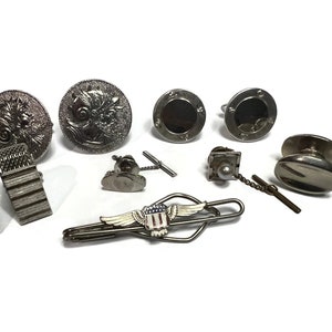 Vintage Silver tone Cufflink Lot