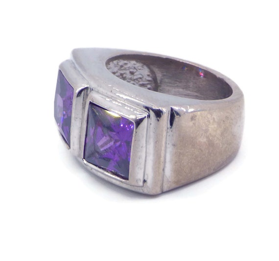 Art Deco Purple Stone Ring View 3