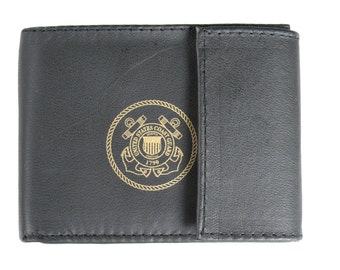 United States Coast Guard Emblem Genuine Leather Wallet
