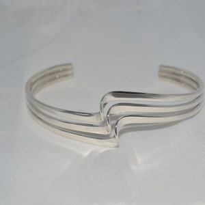 Tri-Style Sterling Silver Cuff Bracelet Free Shipping (US)