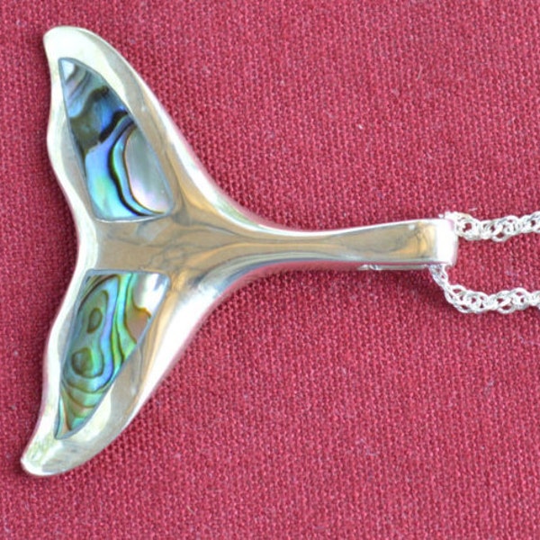 Sterling Silver Whale Tail Necklace Pendant