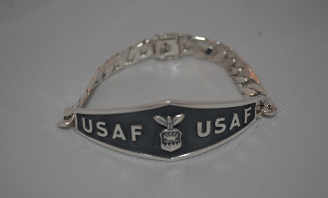 US Air Force Bracelet .925 Sterling Silver Etsy