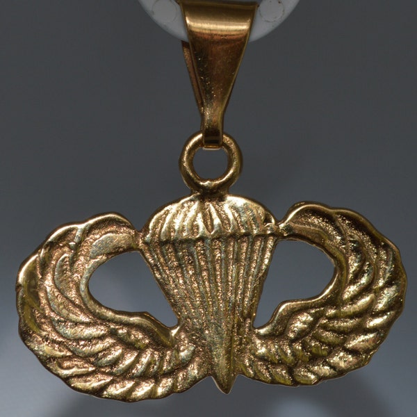 Army Paratrooper Jump Wing 14K Plaqué Or ou Argent Sterling