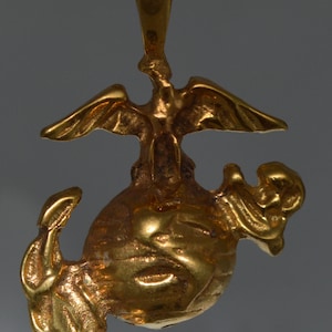 US Marine Corps Globe and Anchor 14K Gold Plated or Sterling Silver