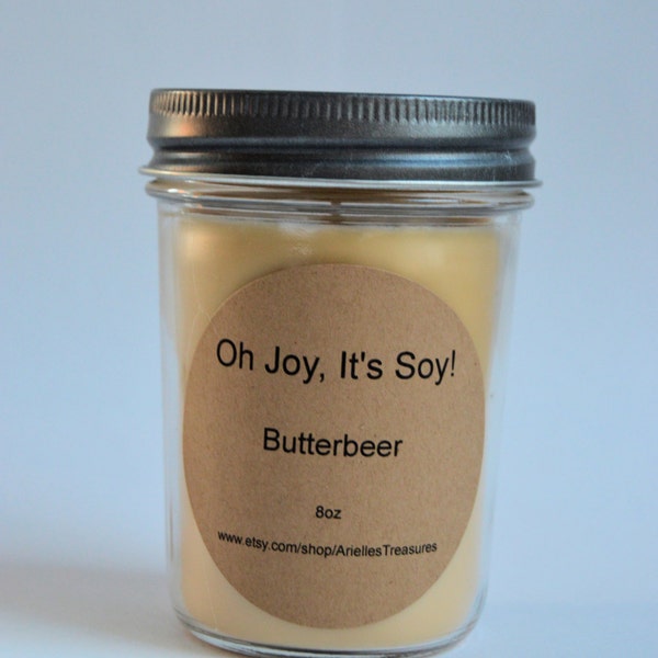 Butterbeer 100% Soy Candle 8 ounce Jar