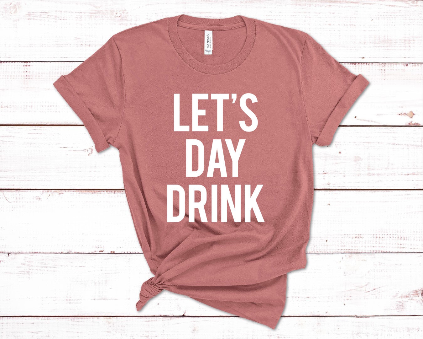 Let's day drink t shirt funny graphic tees slogan shirt | Etsy