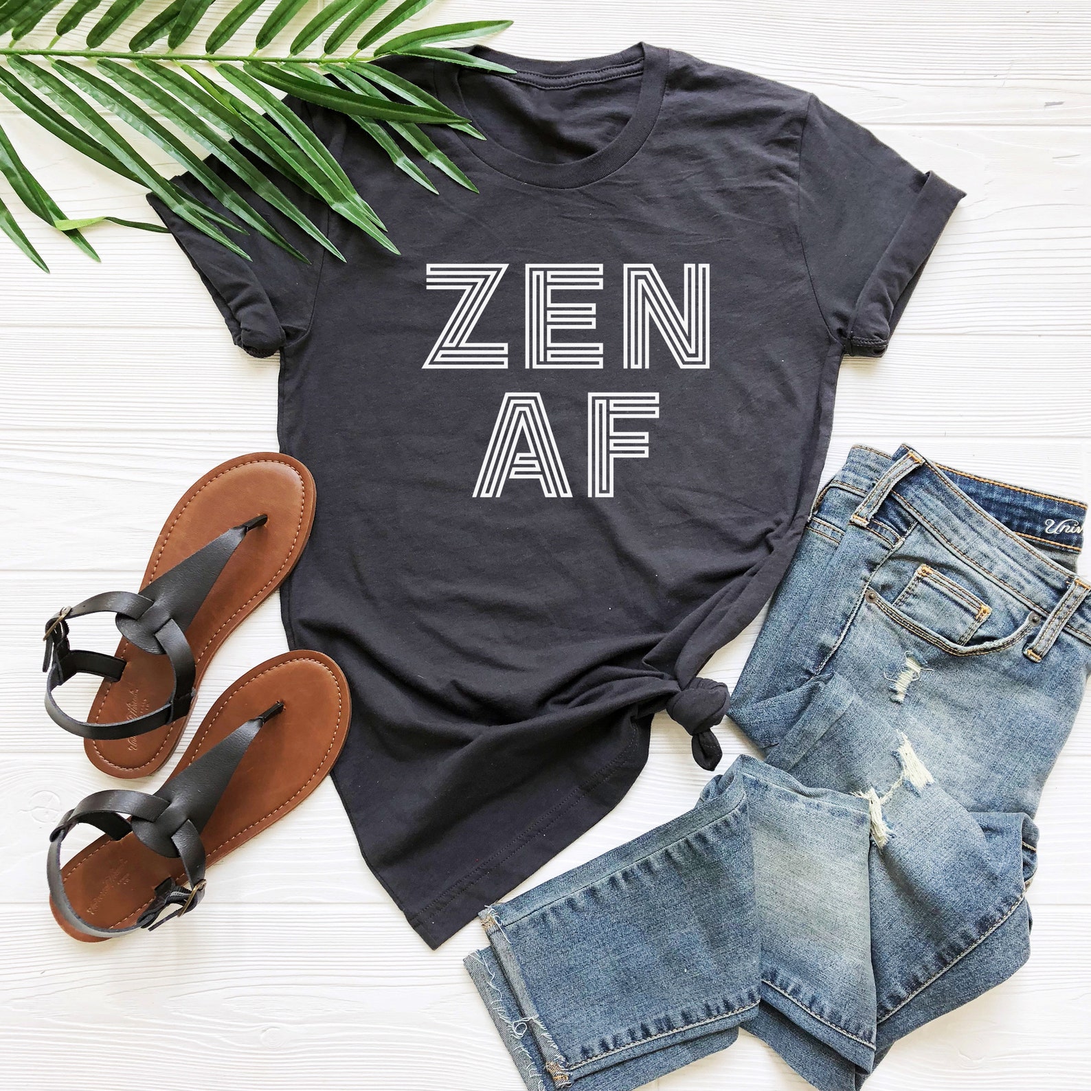 ZEN AF t shirt mindfulness gifts zen af tees zen shirt sayings | Etsy