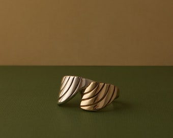 Abstract Statement Ring, Melody, Architectural and sculptural jewelry, Handcarved from wax, Gifts for Her, For Them, Made in Portland.