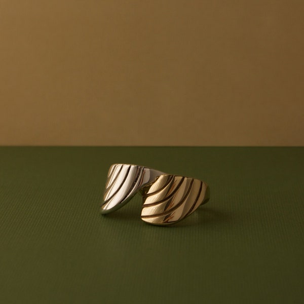 Abstract Statement Ring, Melody, Architectural and sculptural jewelry, Handcarved from wax, Gifts for Her, For Them, Made in Portland.