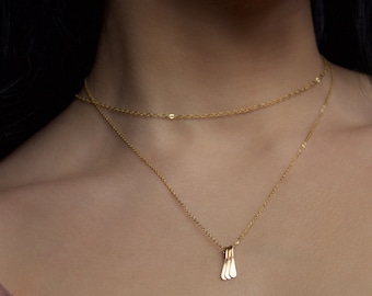 Minimalist Tassel Necklace, Delicate Everyday Jewelry in 14K Gold Fill or 925 Sterling Silver